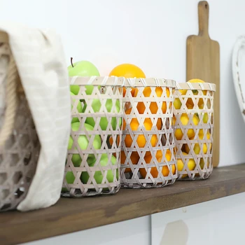 

SWEETGO Bamboo Baskets Bread Store for Baguette/Fruit Storage Frame Showcase Decoration Ornament Kitchen Sundries Holder