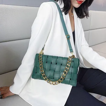 

Womens Underarm Bag PU Leather Small Shoulder Bags Ladys Fashion Weave Crossbody Bag Handbag Luxury Style Shopping Wallet HW777