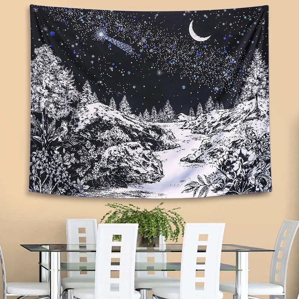 Настенный Прочный Декор для спальни, гостиной, Подарочный принт, прихожая, ночное небо, звездное искусство, отель, домашний декор, гобелен с пейзажем