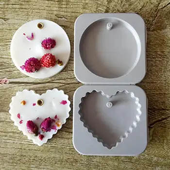 

1Pcs Hand-Made Round Heart-Shaped Perforated Silicone Mold For Candle Aromatherapy Making Pendant Jewelry Molds