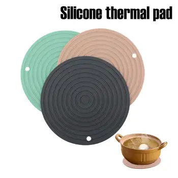 

Thermal insulation Coaster Table Mat Insulation Pad Solid Round Design Placemats Linen Non Slip Kitchen Accessories