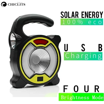 

Chiclits Solar Light LED Camping Lamp Flashlight Portable 4 Modes Lamp With Hanging Hook Solar Night Light for Camping Hiking