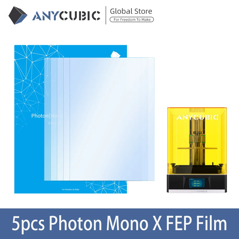 ANYCUBIC 5 шт./лот FEP пленка для Photon Mono X УФ Смола 3D принтер SLA/LCD 260x175 мм листы