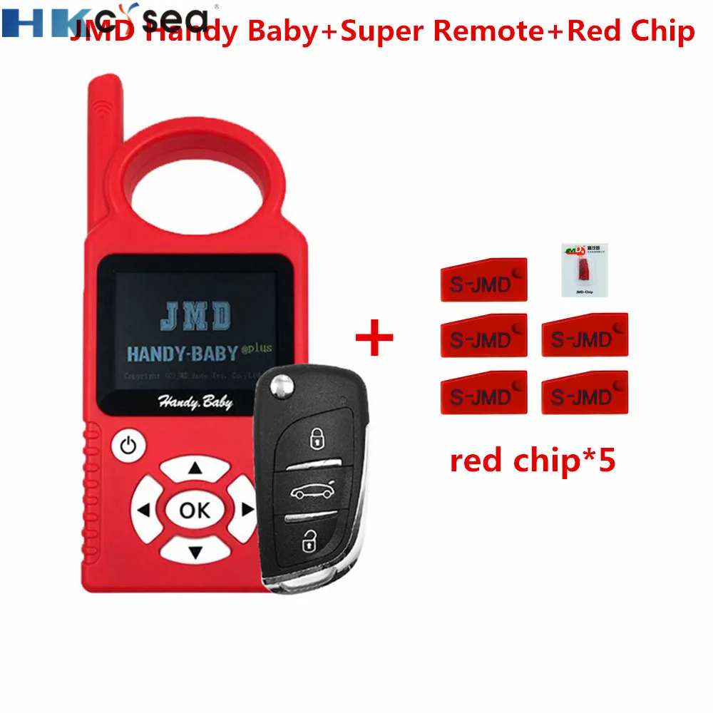 

V9.0.5 Handy Baby Auto Key Programmer for 4D/46/48 Chip support Multi languages with JMD Super Remote and 5pcs Red Chip