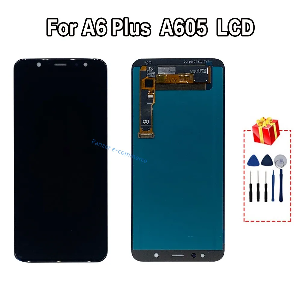 ЖК-дисплей AMOLED Samsung Galaxy A6 Plus 2018 A605 с сенсорным экраном и дигитайзером в сборе для TFT