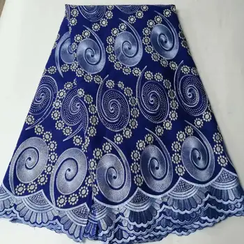 

Royal Blue Nigerian Lace fabrics 2019 African Swiss Voile Lace High Quality Swiss Voile Lace in Switzerland For Wedding