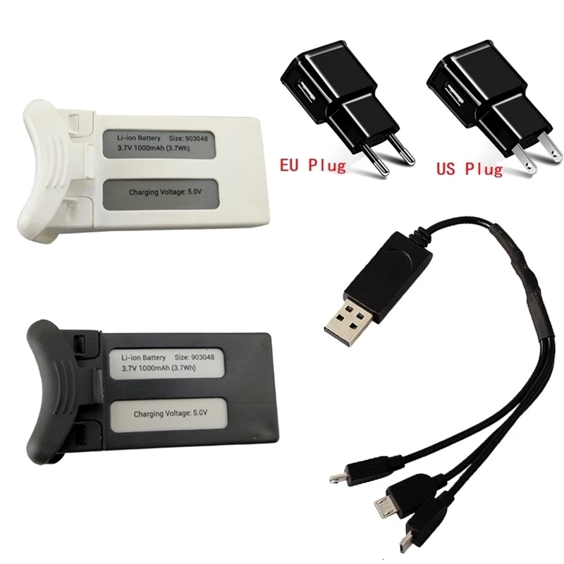 3 7 V 1000mAh литий полимерный Батарея и Зарядное устройство для SJRC S20W T25 RC четыре оси