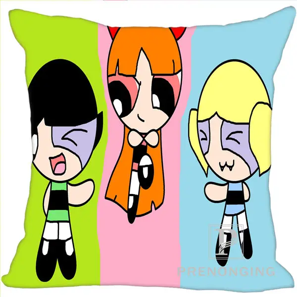 Пользовательские наволочки крышка Powerpuff девушки квадратная Подушка на молнии крышка 20x20 см, 35x35 см(одна сторона) 180117#118 - Цвет: Pillowcases