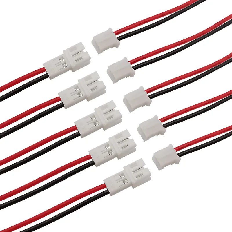 10Pcs Micro JST-2P Plug Connector With Wires Cables 2 Pin Male Female 10cm 15cm 