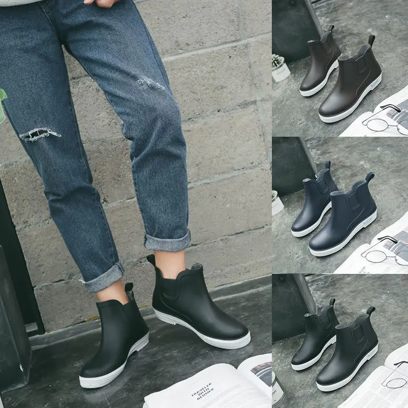 

Fashion Rain Shoes Men Trend Vehicle Cleaning Shoes Anti-slip Rain Boots Short Rubber Boots Rubber Shoes Waterproof Shoes Shoe C