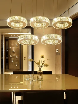 

K9 Crystal Chandeliers LED Chrome Finished Light Wave Art Decor Modern Suspension Lighting Hotel Villa Hanging Lamp