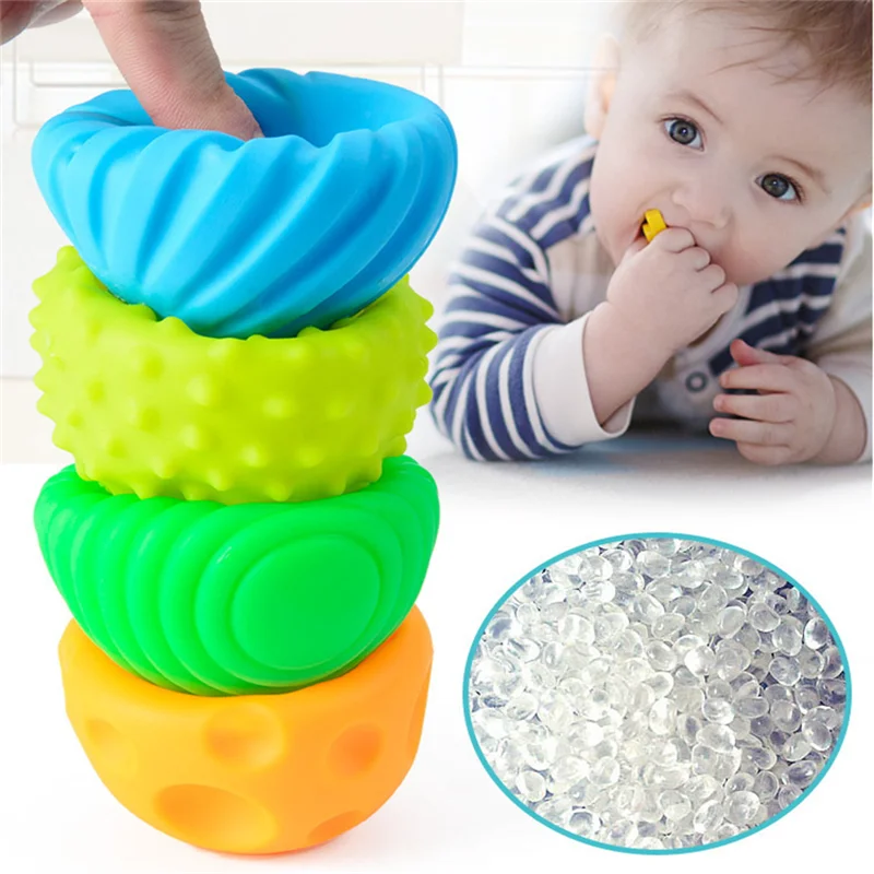 6pcs Textured Multi Ball Set Develop baby's Tactile Senses Toy Baby Touch Hand Ball Toys Baby Training Ball Massage Soft Ball 4