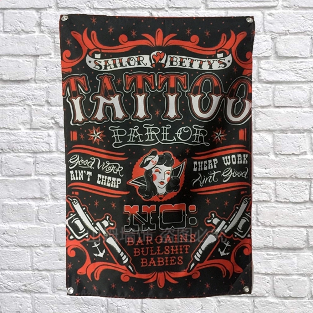 Панк Old School татуировки боди-арт плакат свитки драпировки Шторы висит флеш тату
