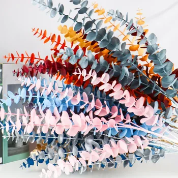 

Imitation Flowers 5 Fork Soft Silcone Eucalyptus Money Leaf Northern European-Style High-End Wedding Wedding Hall Decoration Flo