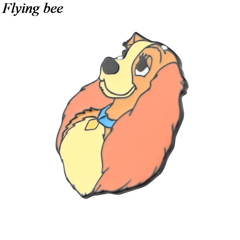 Flyingbee, креативные значки с изображением собак, Мультяшные металлические булавки для женщин и мужчин, булавка для рюкзака, индивидуальная детская булавка, очаровательные ювелирные изделия X0604