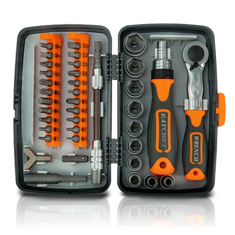 

38-In-1 Labor-Saving Ratchet Multi Tools Screwdriver Set Household Combination Screwdriver Toolbox Hardware Hand Tools Sets