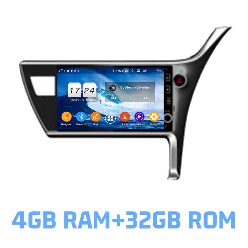 4GB RAM and 32GB ROM Ips DSP Android 9,0 4 Гб ram 64 Гб rom автомобильный dvd-плеер Wifi 4G Bluetooth RDS радио gps карта для Toyota Corolla Innova Crystal-18 - Цвет: 4GB RAM and 32GB ROM