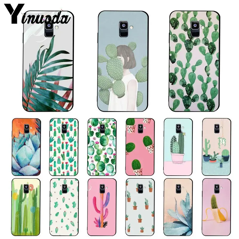 

Yinuoda Cute Cartoon Flower Cactus Plant Girl Painting PhoneCase For Samsung Galaxy A7 A50 A70 A40 A20 A30 A8 A6 A8 Plus A9 2018