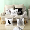 Puremind Cartoon Style Black and White Style Sketch Animal Car Cartoon Cushion Cover Pillow Case Pillow Cover Home Decor TPR018