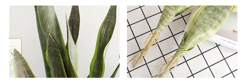 JAROWN Artificial Plants Sansevieria Branch Bonsai Decoration Fake Flower Plastic Tiger Piran Leaves Plants Home Garden Decors Office Decorative (15)