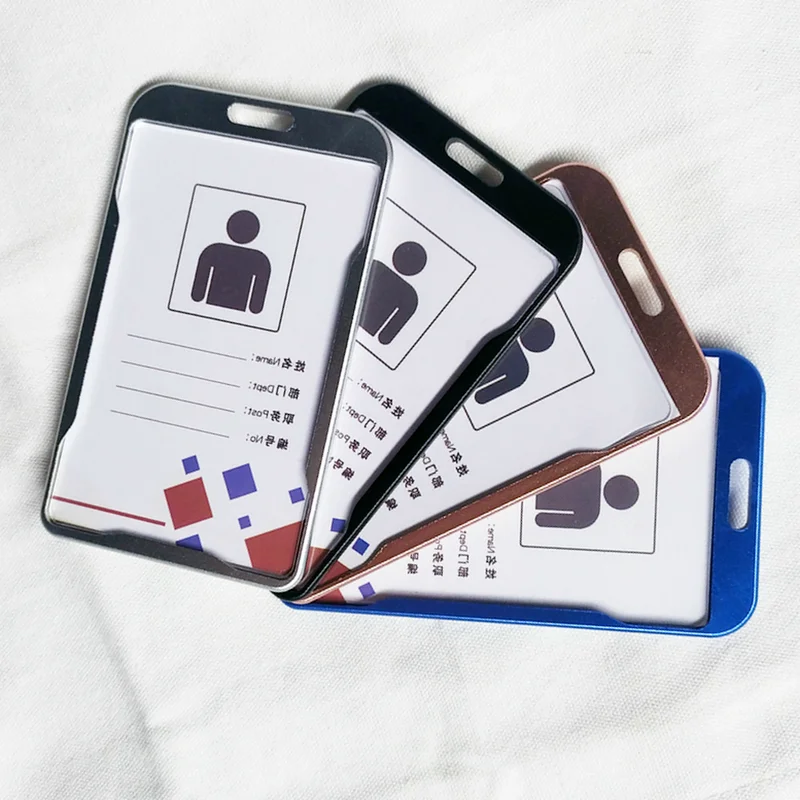 Trabajo de Metal tarjeta funda, soporte pasar acceso cubierta de la tarjeta de nombre del empleado de la tarjeta de identificación de manga médico enfermera certificado de trabajo caso de identidad