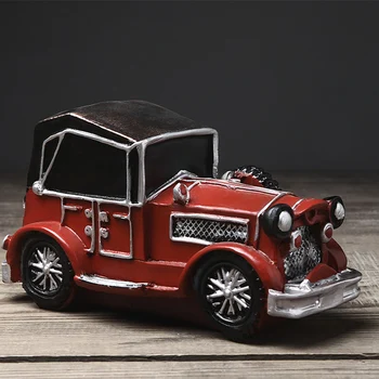 

American Vintage Creative Resin Miniatures Car Art Office Table Figurine Car Crafts Retro Decoracao Home Decor Gift BA60XBJ