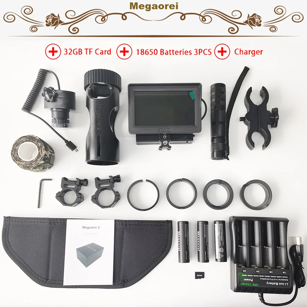 Megaorei 2A Night Vision Spotting Scopes Hunting Wildlife Trap Cameras Infrared Laser Outdoor Waterproof HD720P Cameras