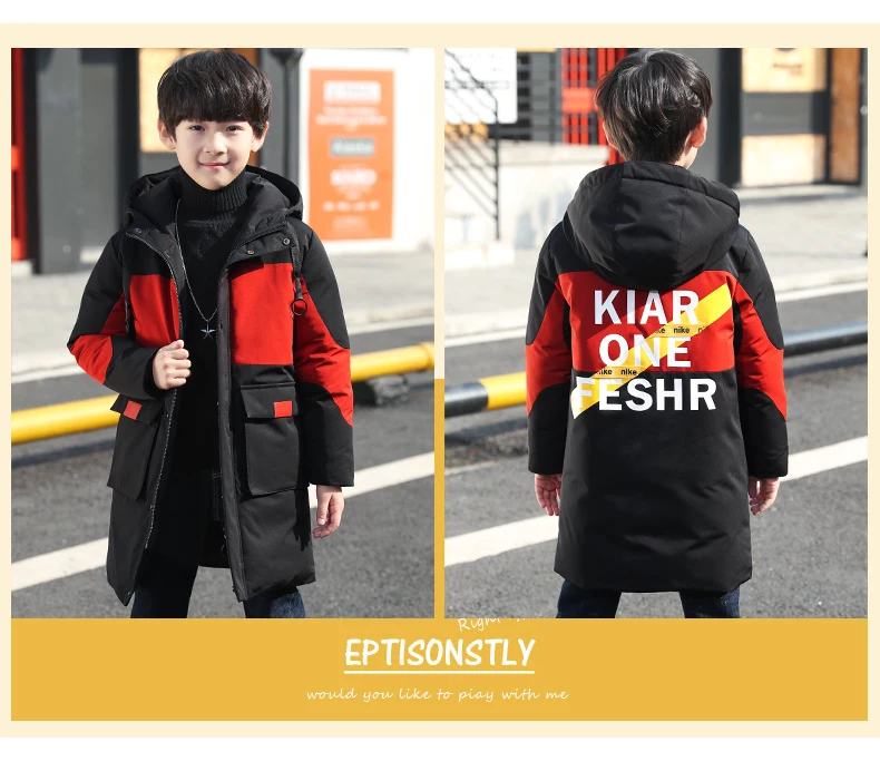 new children clothing boy clothes warm winter down cotton jacket Hooded coat windproof thicken outerwear kids parka 5-16Y