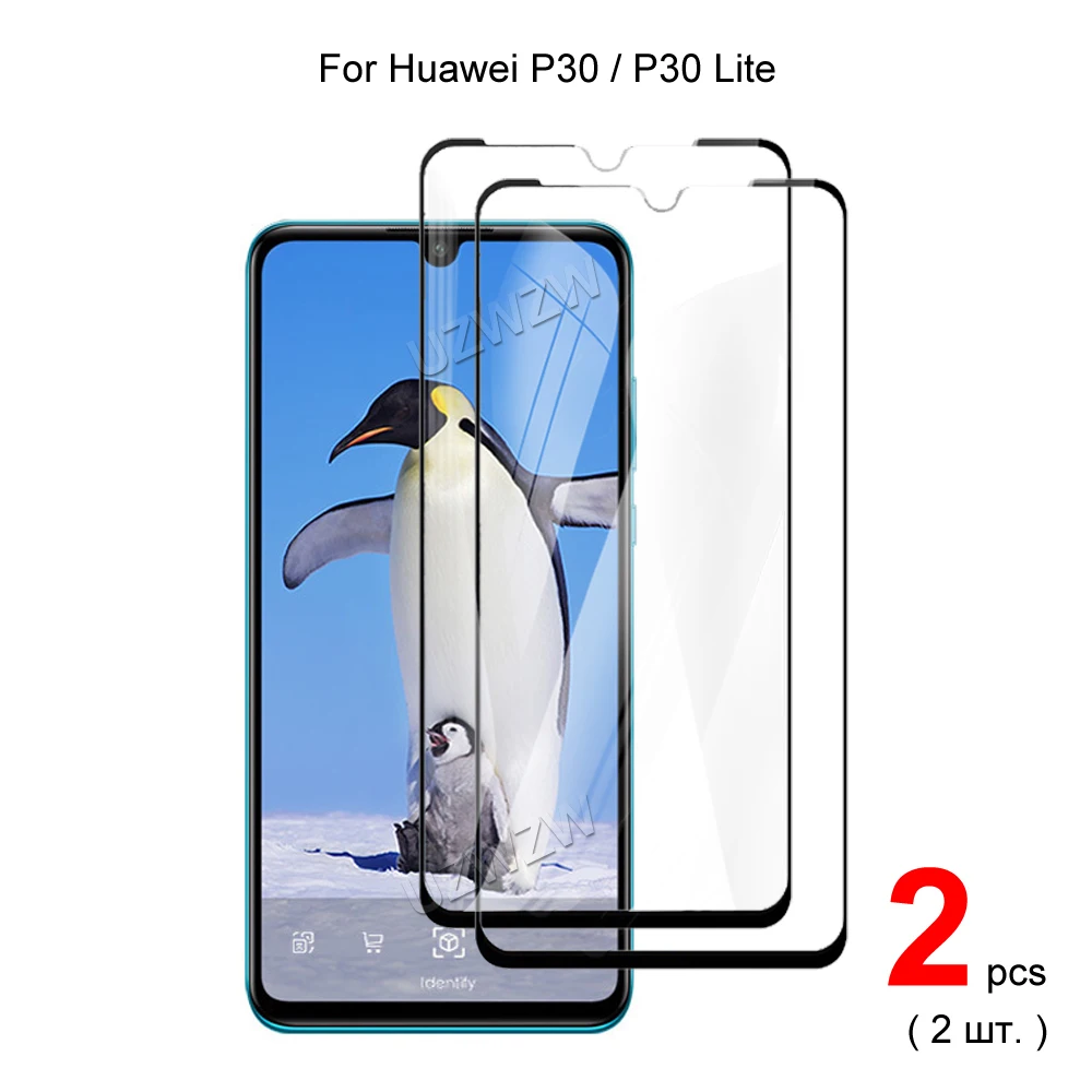 Для Huawei P30 / Lite Полное покрытие закаленное стекло Защита для экрана телефона