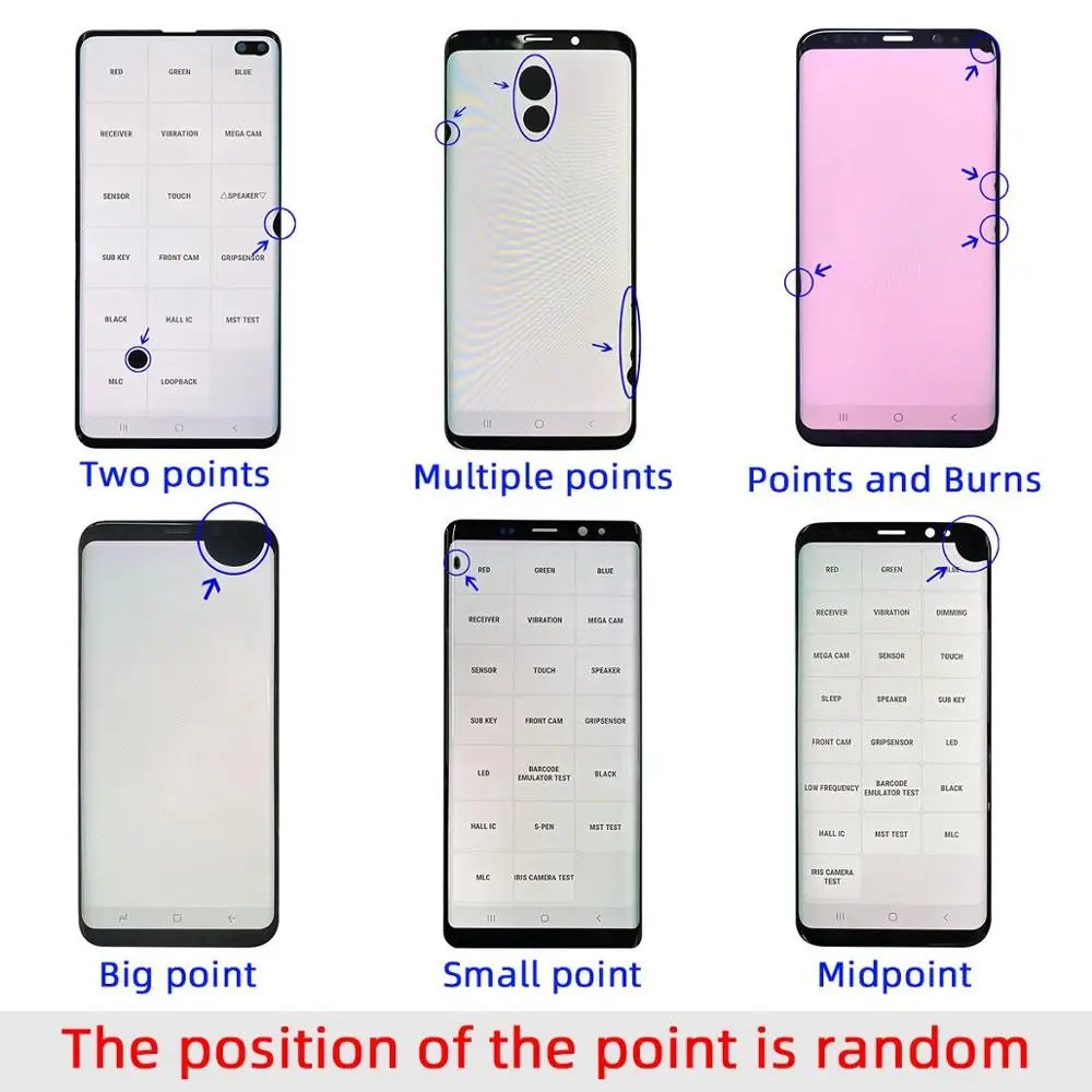 Маленькие и большие мертвой точке оригинальный ЖК дисплей для SAMSUNG Galaxy Note 8 N950 N960 9