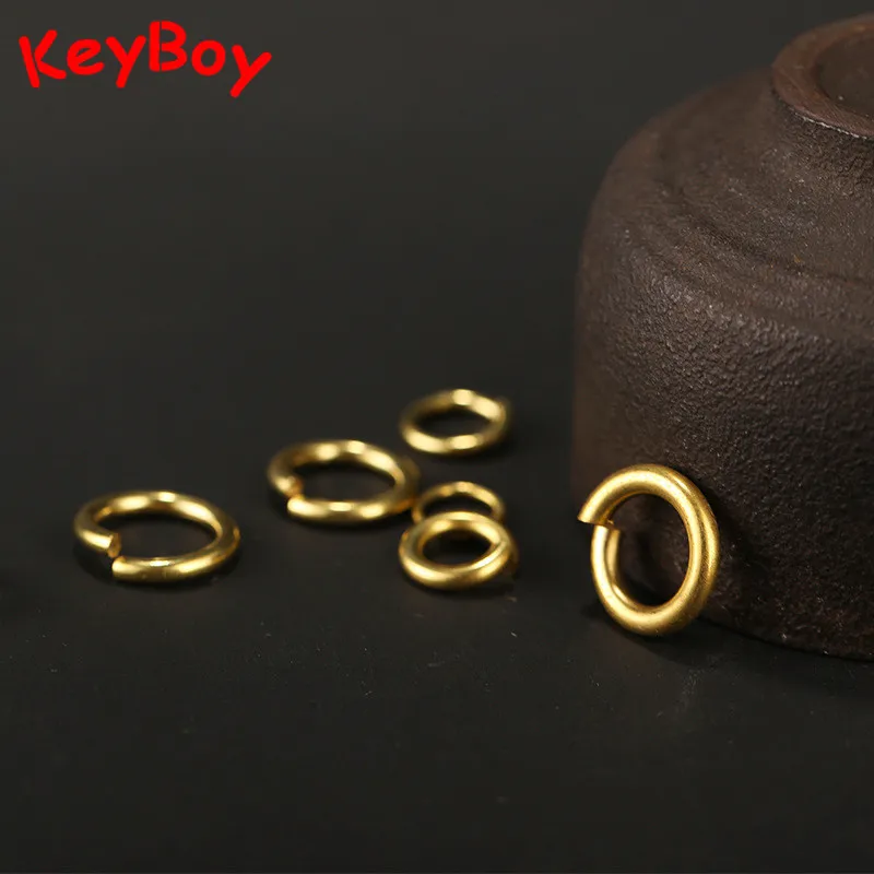 Латунные брелки для ключей в стиле ретро медные Открытые Кольца DIY брелок ручной