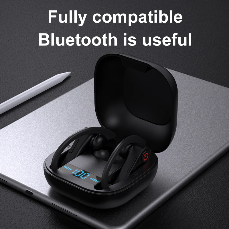 Casque sans fil TWS HIFI Sound Bluetooth Écouteurs Réduction du bruit Casque de sport IPX7 Écouteurs étanches avec double micro_voghion.com