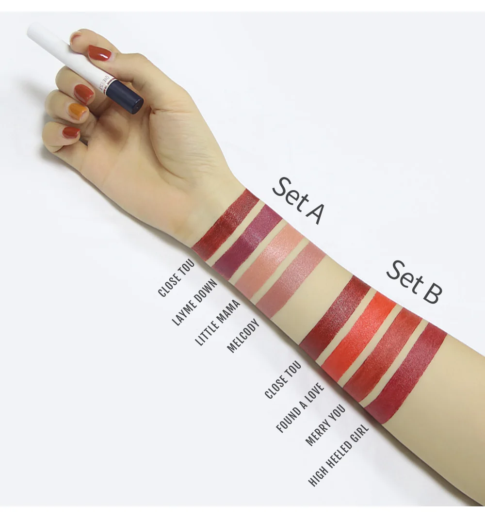 New Creative Cigarette Lipstick Set 4 Colors Matte Long Lasting Waterproof Matt Lip Stick Tube Nude Red Lips Makeup Cosmetics