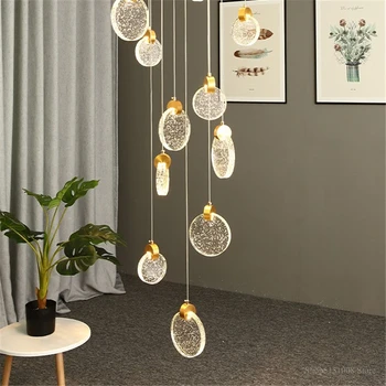 

Simple Modern Led Crystal Hanglamp Bar Glass Pendant Lights Living Room Home Deco Restaurant Hanging Lamps Dining Light Fixtures
