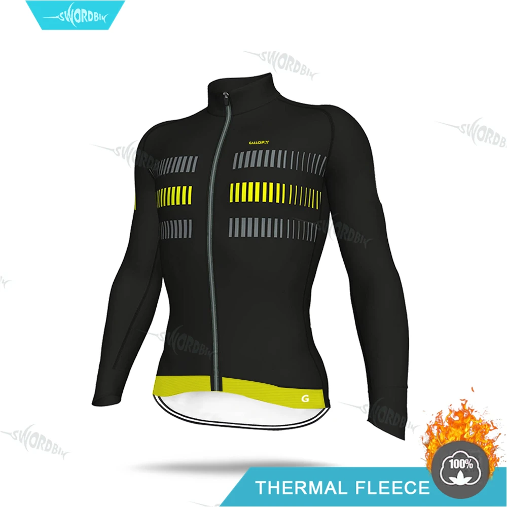 Cycling Jersey Pro Team Велоспорт Джерси для мужчин литье зимняя одежда для велоспорта термо флис с длинным рукавом MTB Одежда велосипедный комплект Ropa Ciclismo - Цвет: Cycling Jersey