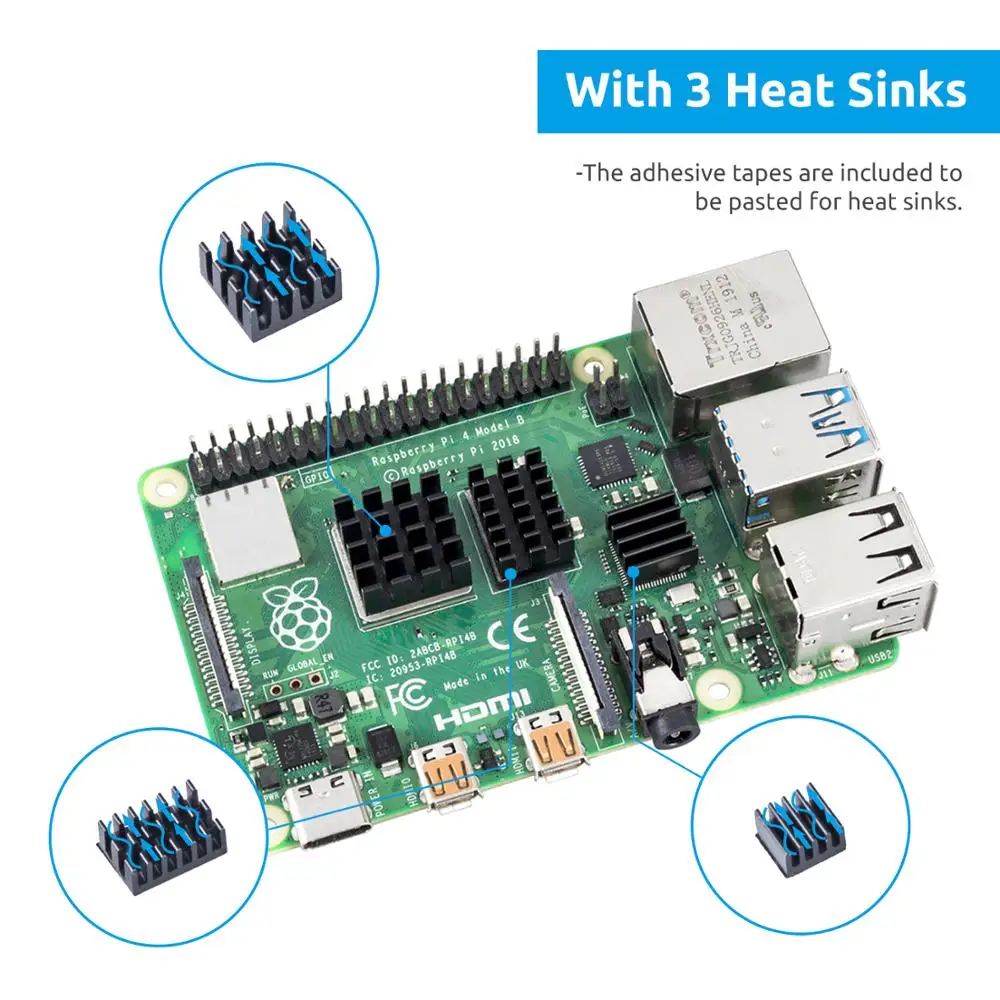 SunFounder Raspberry Pi 4 чехол с вентилятором и Raspberry Pi радиаторы, 6 слоев акриловый чехол для Raspberry 4 Модель B/Raspberry Pi 4b