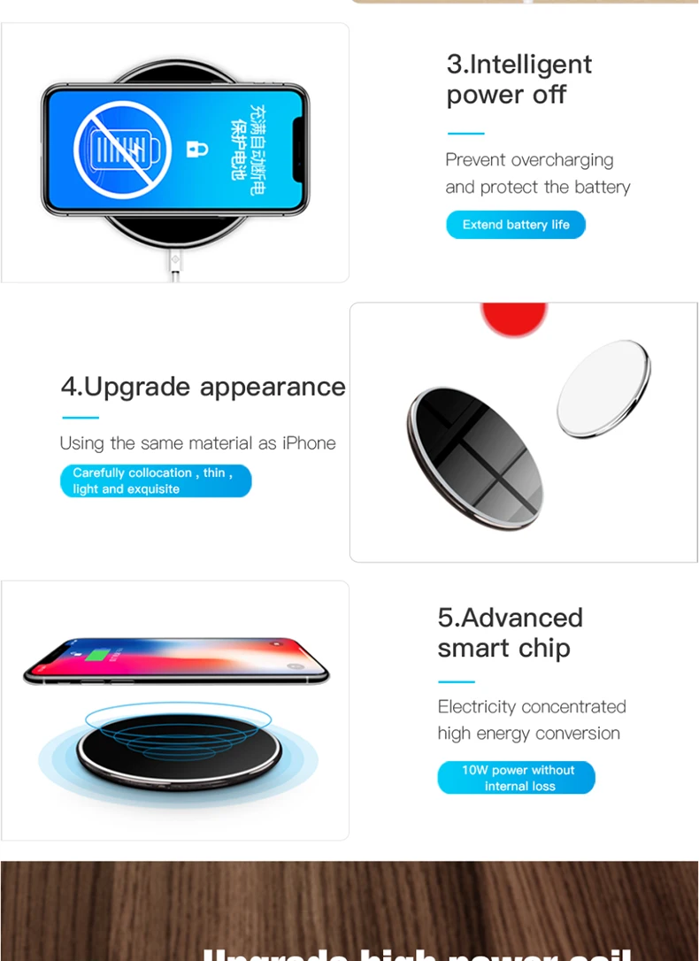 Быстрое беспроводное зарядное устройство TOTU 10 Вт для Iphone X XS MAX XR настольное зарядное устройство с кабелем освещения для samsung S9 Note 10 зарядка