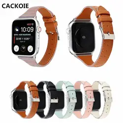 CACKOIE Apple Watch 5 Band Series 5 4 3iWatch 40 мм 44 мм 38 мм 42 мм Женский браслет модный браслет с прошитым кожаным ремешком