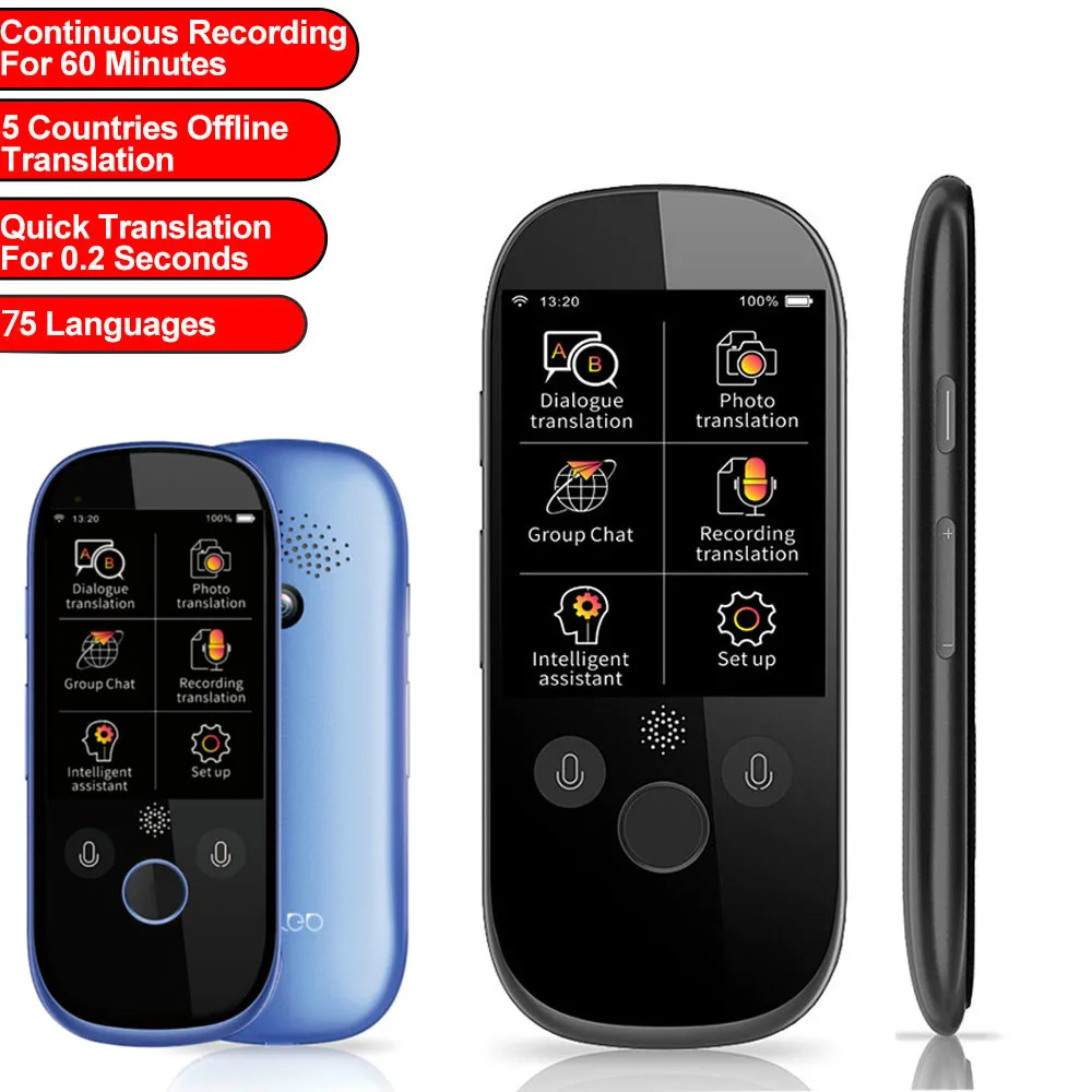 K1 Pro Simultaneous smart Voice Translator 2.4 Inch WIFI 500MP photo translation Multi-language Portable Smart | Электроника