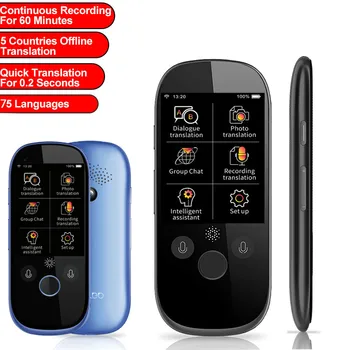 

K1 Pro Simultaneous smart Voice Translator 2.4 Inch WIFI 500MP photo translation Multi-language Portable Smart Voice Translator