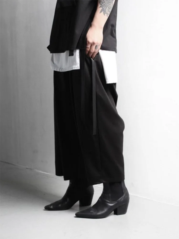 Men's Beat Pants Spring And Autumn New Hip Hop Street Rock Stage Style Retro Straight Loose Casual Large Size Wide Leg Pants