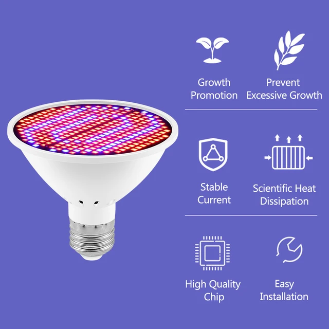 Led -Os Növekedés Izzó Beltéri Növényekhez Red & Blue Spectrum 126/200/300 -Ek Növényi Izzók E27 Palánták Hidroponikus Termesztési Lámpa - Image 2