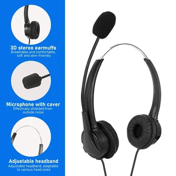 

USB Headset for PC 3.5mm Business Headsets with Microphone Mute Noise Cancelling for Call Center Headphones PC Phone Earphone