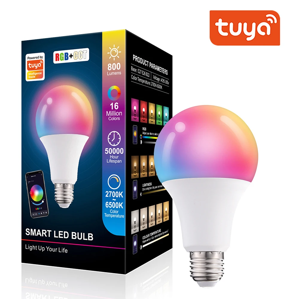 Умная Bluetooth-лампа Tuya с цоколем Е27 15 Вт | Лампы и освещение