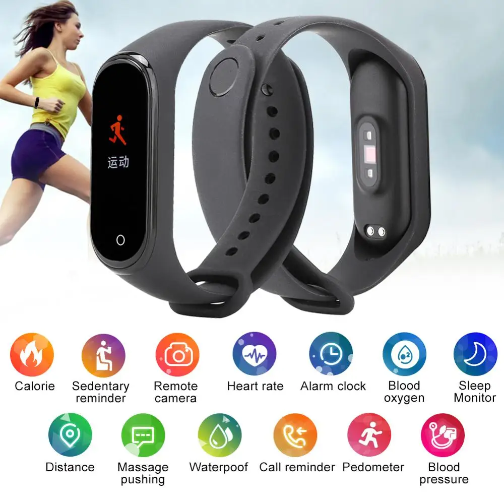 

Smart Wristband For Xiaomi 4 Sport Wristband Smart Bracelet Bluetooth5.0 Waterproof Heart Rate Monitor Sleep Monitor Watch