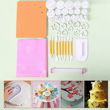 

Newly Cookie Tool 48 Pieces DIY Fondant Cake Tool Set Cookie Mould Baking Set