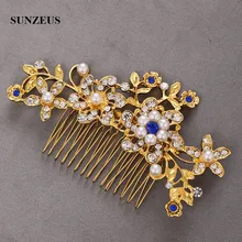 Серебряные, золотые, металлические листья, цветы, свадебные гребни, кристалл, бисер, свадебная расческа для волос, головной убор с жемчужинами, SQ416