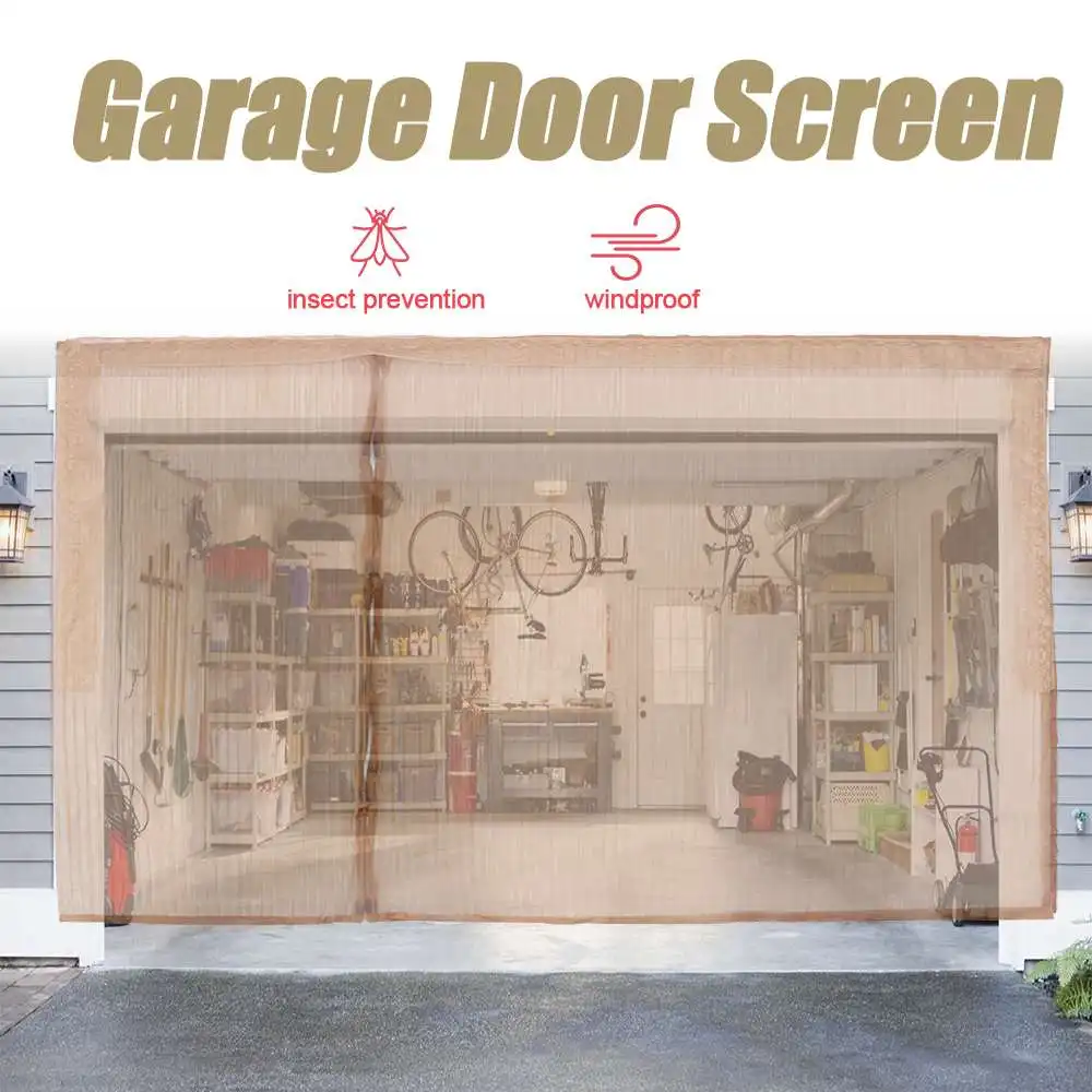 

Large 4.8m*2m Double Car Garage Door Screen Mosquito Mesh Net Magnetic Closure Insects Bugs Polyester Mesh Door Screens