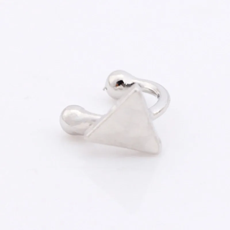 Silver Triangle Женская серьга в виде клипсы пентаграмма Звезда Любовь Луна ухо клип серьги не надо прокалывать уши U Тип bohimiia геометрические серьги - Окраска металла: Silver Triangle