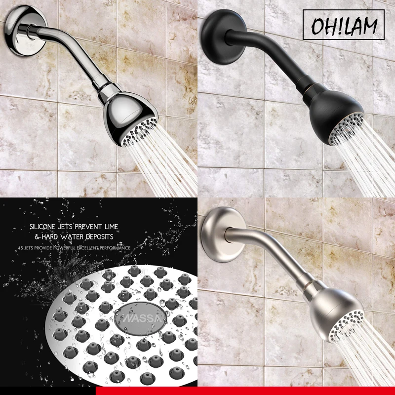 WASSAHighPressureShowerHead3InchAntileakFixedChrome